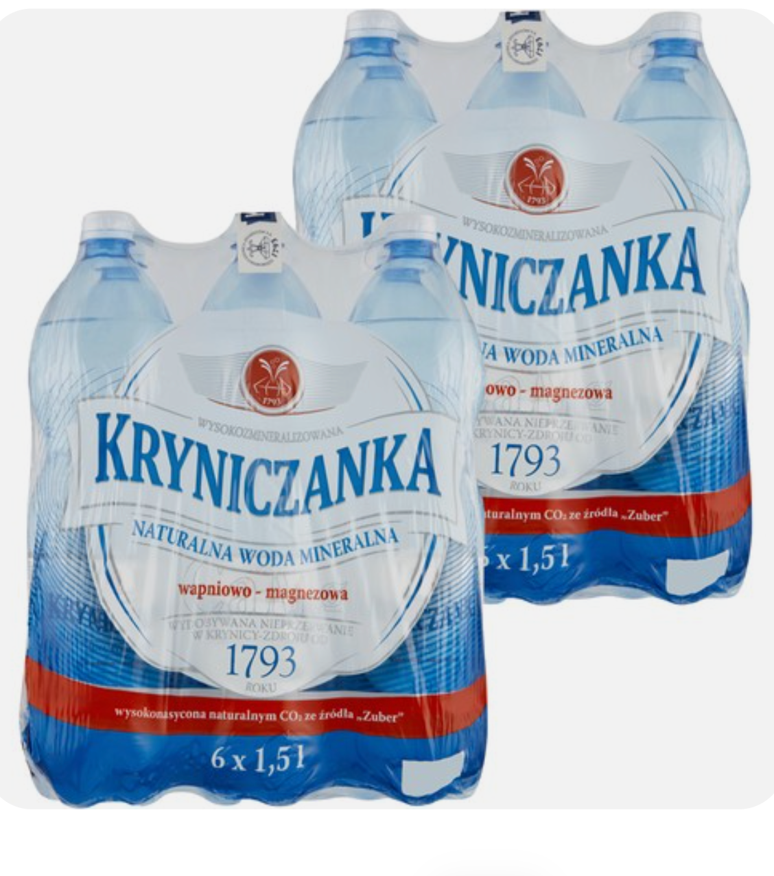 Kryniczanka Naturalna woda mineralna wysokozmineralizowana wysokonasycona 1,5 l